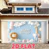 2D plane, 2D single-piece "Happy Birthday" animal gift box background fabric, (1)