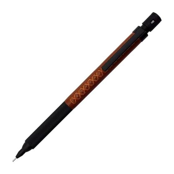 Luddite TechDraw2 Mechanical Pencil 0.5mm Camel, 4mm Guide Pipe, Step Head, Genuine Leather