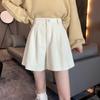 Women's High Waist A-Line Corduroy Shorts - Autumn/Winter Bootcut for Petite