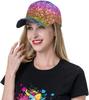 Glitzer Regenbogen Print Baseballkappe Verstellbare Golf Dad Hut für Männer und Frauen Trucker Cap mit gebogenem Schirm Snapback Kappe
