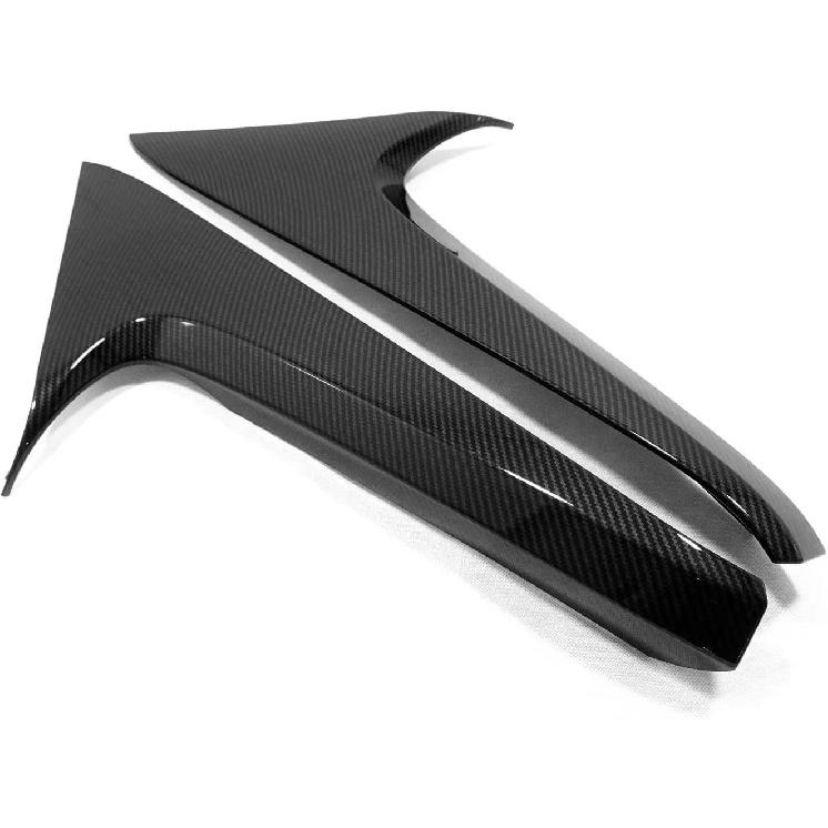 Car Accessories Fit for Toyota RAV4 2019-2025 Exterior ABS Rear Spoiler Wing Side Beveled Window Sill Pillar Molding Cover Trim (Carbon Fiber) 2PCS