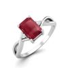 7x5mm Octagon Shape Ruby 925 Sterling Silver Women Split Shank Engagement Ring