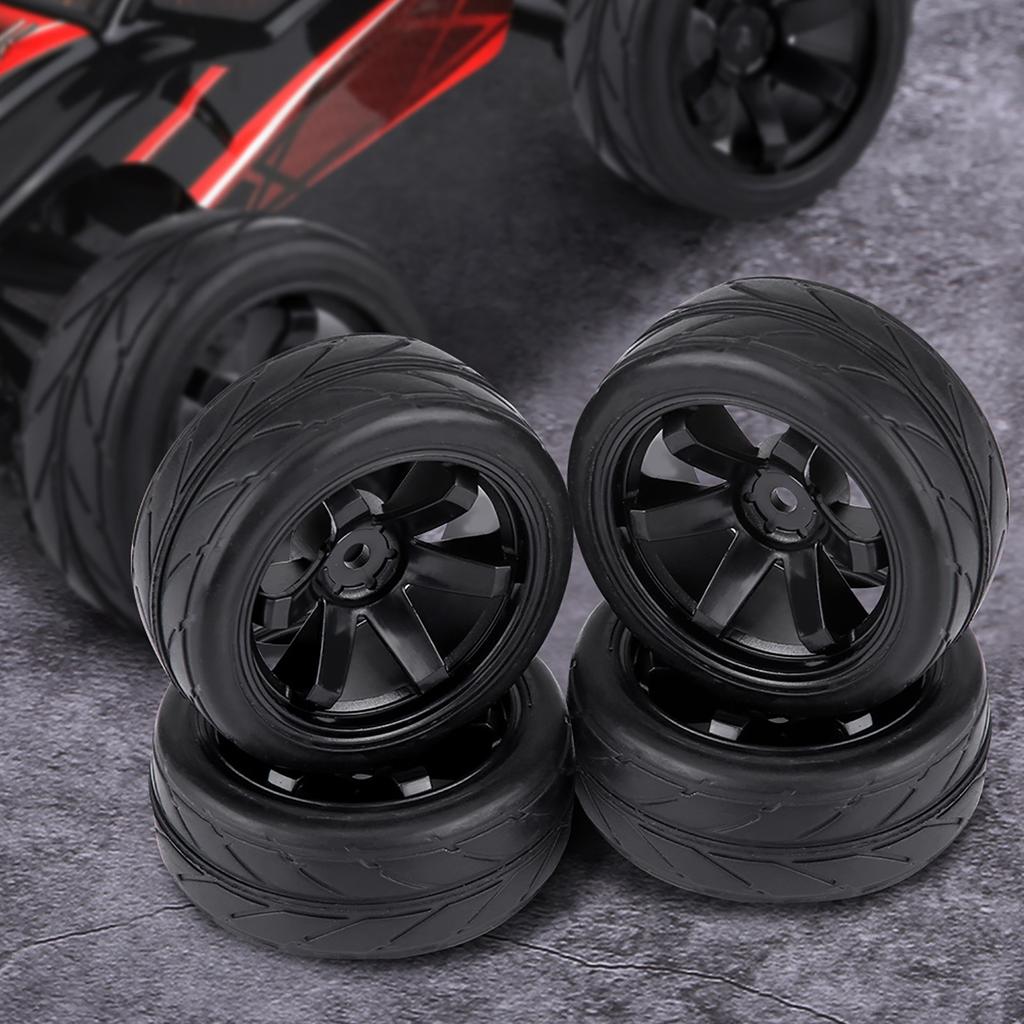 4 Stück Set Reifen Gummi Reifen Renn Offroad Fahrzeug Felge für RC 1:10 Autoteil (6 Löcher)