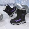 Girls' Long Snow Boots with Fleece and Thick Cotton Boots
