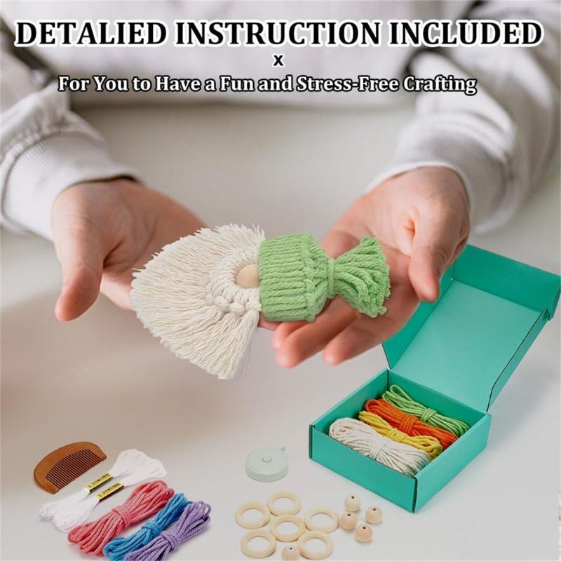 Weihnachtsmann DIY-Kits mit Anleitung, DIY Makramee Weihnachtsdekorationen