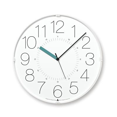 Lemnos CARA Analog Quartz Wall 32cm Thick AWA21-01 WH-B White/Blue Clock, Diameter, 5.5cm