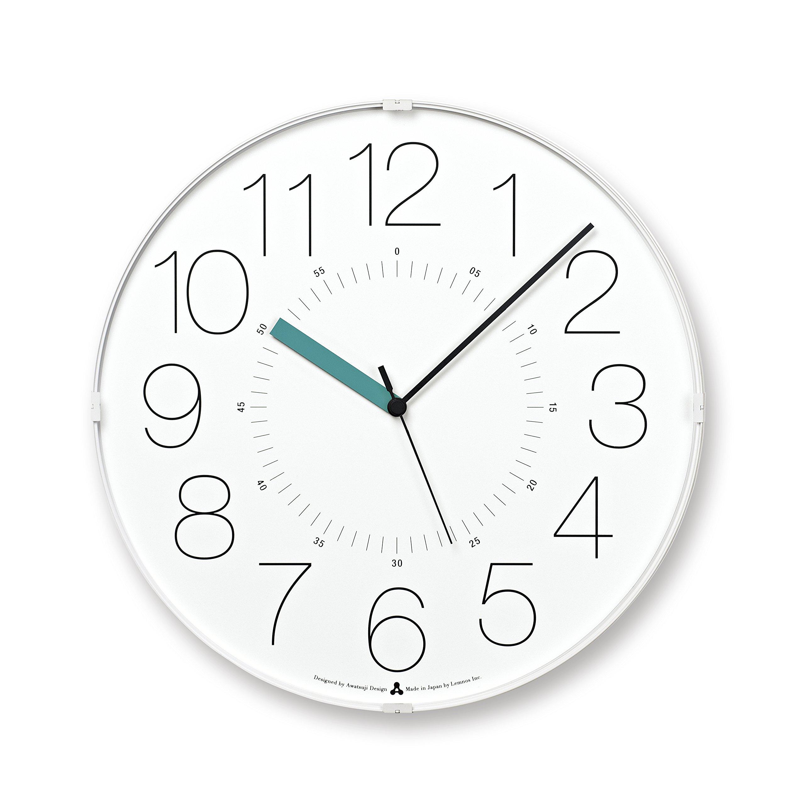 

Lemnos CARA Analog Quartz Wall 32cm Thick AWA21-01 WH-B White/Blue Clock, Diameter, 5.5cm