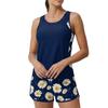 Women’s Two Piece Tankini Swimsuit Set with Sleeveless Top and Printed Shorts Quick Dry Lightweight Fabric