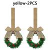 Red Ribbon Bow Christmas Cabinet Wreath Stylish for Kitchen Decor Holiday Party Ornament Festive Home Decor Set