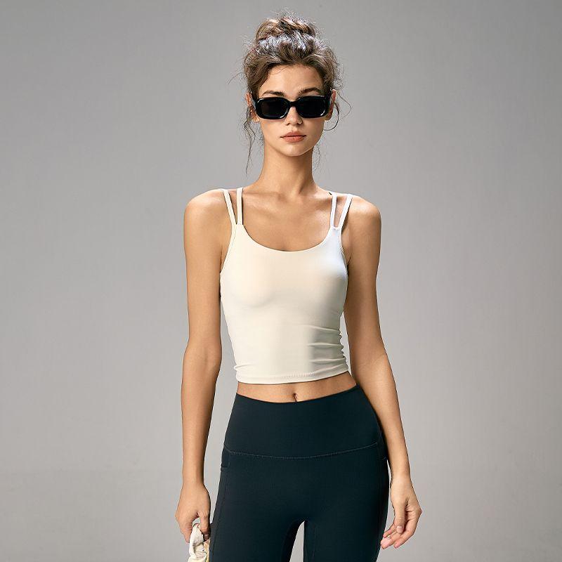 Mitaogirl Kendall Sports Vest Women Spaghetti Strap Beauty Back Yoga Clothes Running Shockproof Sling Fitness Clothes Summer