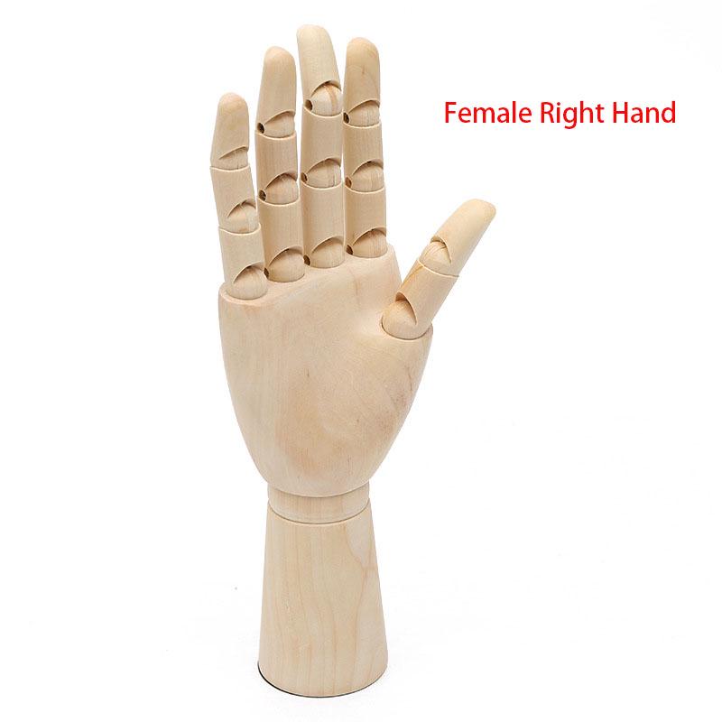 

Right Left Wooden Hand Model Sketching Drawing Jointed Movable Fingers Mannequin 10 Female Right Hand