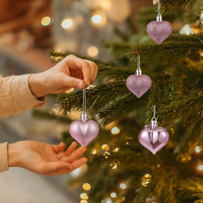 Heart Ball Pendant Heart Pendant Valentine's Day Decorations for Christmas Tree Decorations Hanging Heart Ball Ornament