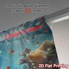 2pcs, 2D FLAT PRINTING Curtains (Without Rod) Coral Symphony Popular Window Curtain Durable Polyester Curtains Gifts for Bedroom