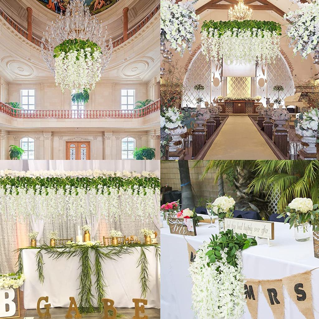 Simulated Artificial Flower Ceiling With Rattan Flowers, Wedding Decoration, Plastic Rattan Flowers, Shooting Props
