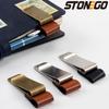STONEGO Handmade Leather Brass Stainless Steel Pen Holder Clip Journal Notebook Paper Folder Writing Office Supplies