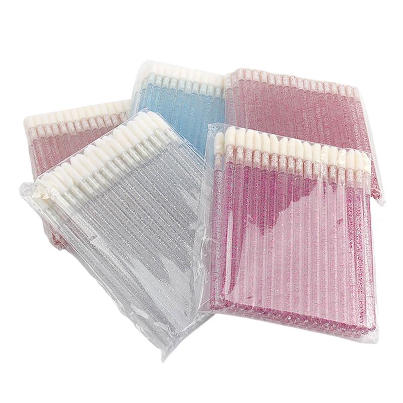 50Pcs  Disposable Lip Brush Lash Extension Brushes Mascara Applicator Lipstick Wands Set Cosmetic Plastic Makeup Tools
