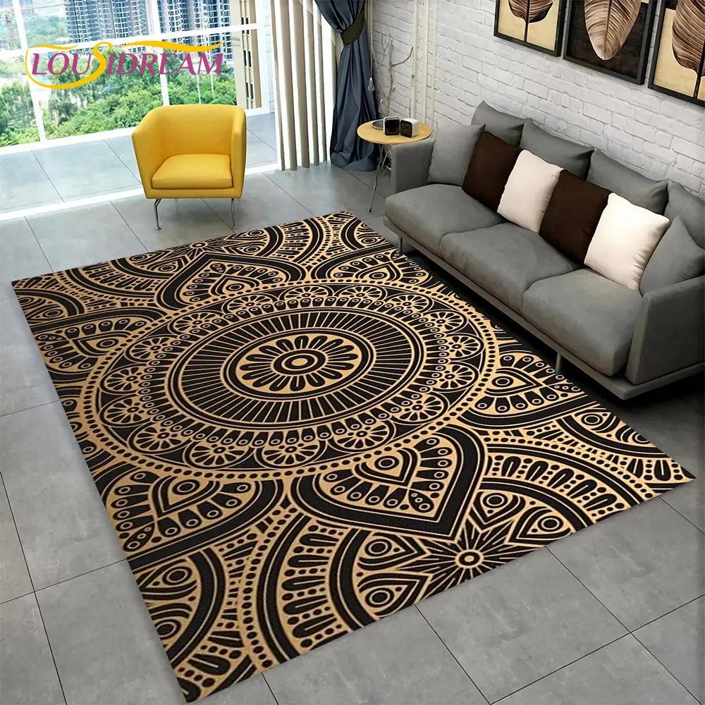 Bohemia Mandala Geometric Area Rug,Carpet Rug for Home Living Room Bedroom Sofa Doormat Kitchen Decor,Kid Non-slip Floor Mats