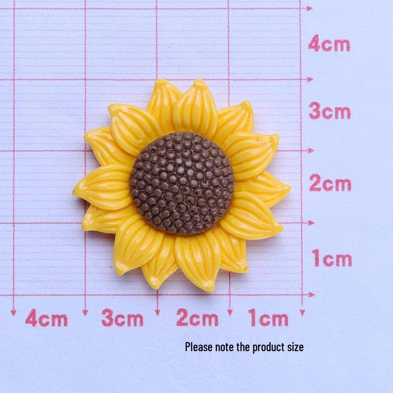 Sunflower Glossy Cartoon DIY Crocs Charms Cream Glue Resin Handmade Pack