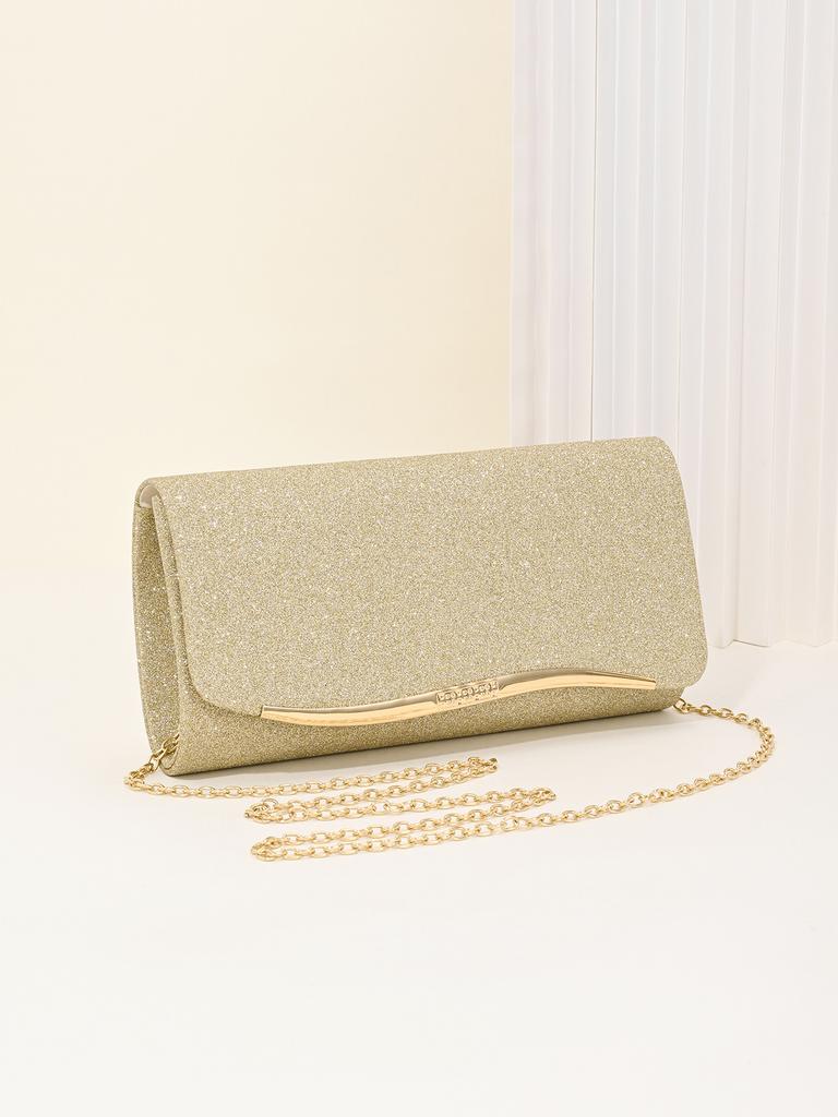 Women's evening clutch, sequin evening envelope handbag with detachable chain, suitable for weddings and parties, elegant style