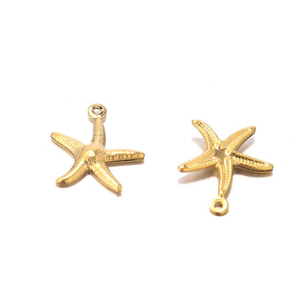 Semitree 20pcs Stainless Steel Starfish Charms Shell Pendant Necklace Findings Bracelet Accessories for DIY Jewelry Making