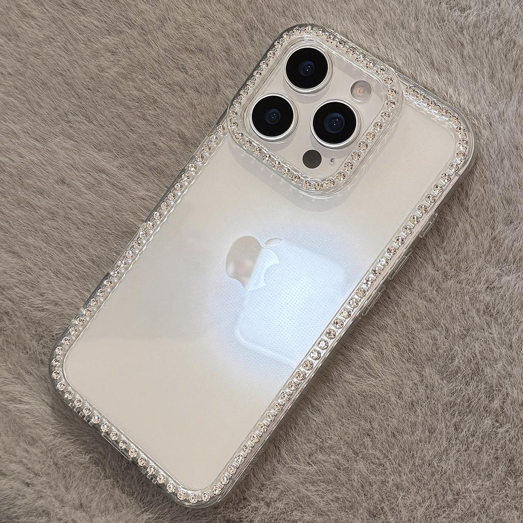 Rhinestone glitter transparent case suitable for Apple devices16Phone case17promax Anti-Fall iphone13Soft Cover1114