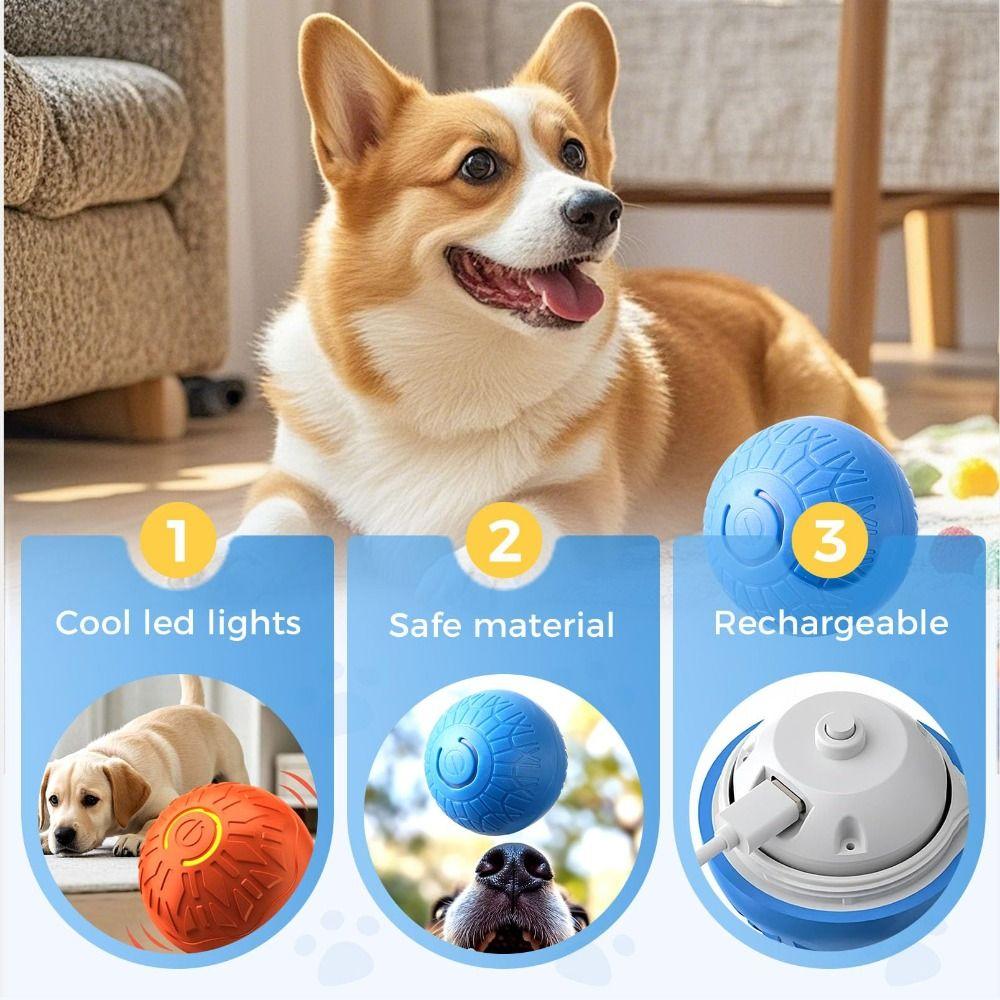 LED Cat Interactive Toy Ball Automatic Rolling Ball Toys  for Cats & Small Dogs