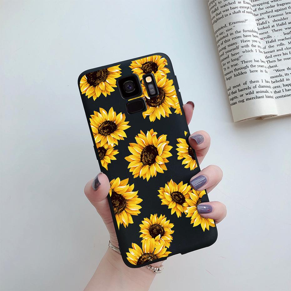 Fashion Daisy Flower Cute Silicone Cartoon Phone Case for Samsung Galaxy S9 S9 Plus Samsung S 9 Samsungs9 Plus S9plus Case Cover