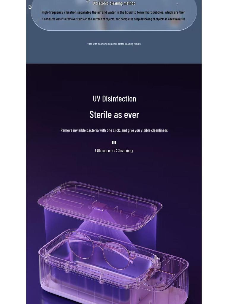 Ultrasonic Automatic Glasses & Jewelry Cleaning Machine with Stainless Steel Sterilization