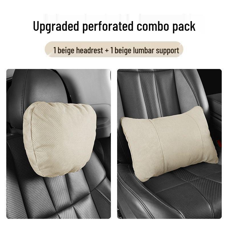 Maybach Car Headrest and Lumbar Support Pillow Set