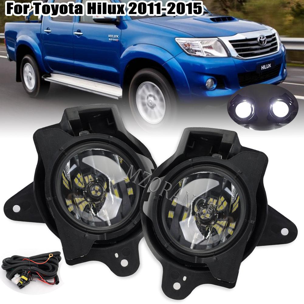 For Toyota Hilux VIGO MK7 2012 2013 2014 2015 2016 Car Fog Light Lamp Kit W/ Harness Bulb Switch Headlights Styling Accessories