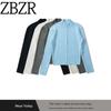 Za Export New Arrival Women's Clothing ZR Fashion Style Fashion All-Match Double Zipper Cable Stitch Knitting Cardigan Silm Slim Looking
