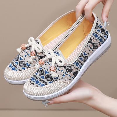 Women's Single Shoes, Outdoor Casual Walking Shoes, Leather Loafers, Mother's Shoes