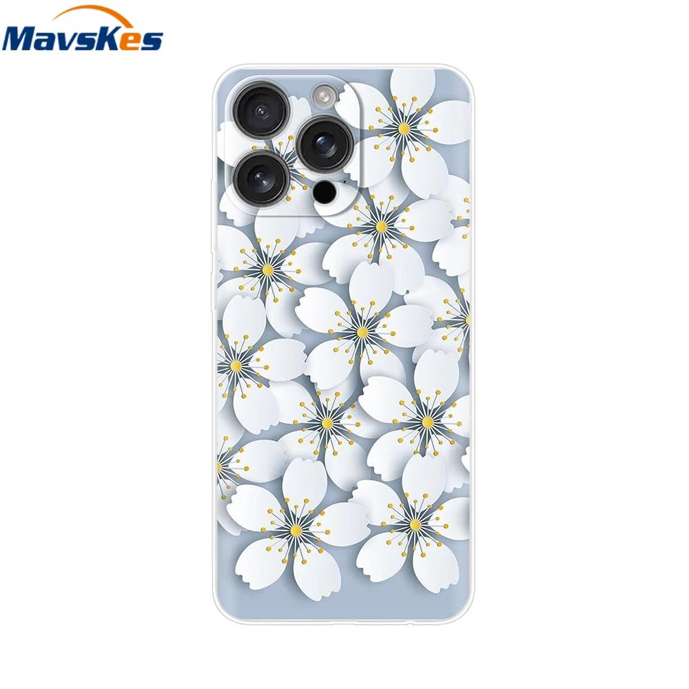 For iPhone 16 Pro Case 16 Plus Lovely Heart Soft Silicone TPU Painted Phone Cases for Apple iPhone16 Pro Max Cover Shell New Bag