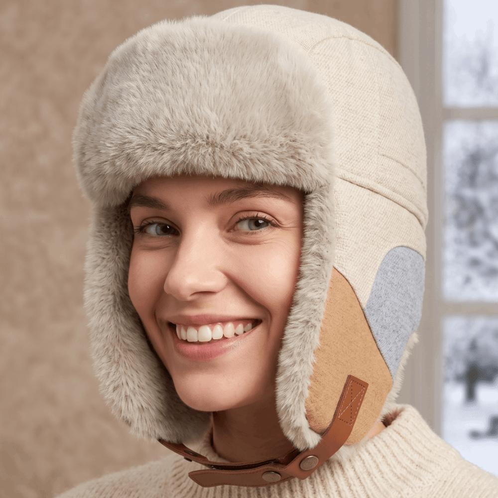 Thick Thermal Warm Earflap Cap Fleece Lined Windproof Winter Hat Winter Trapper Hat  Campers Hikers