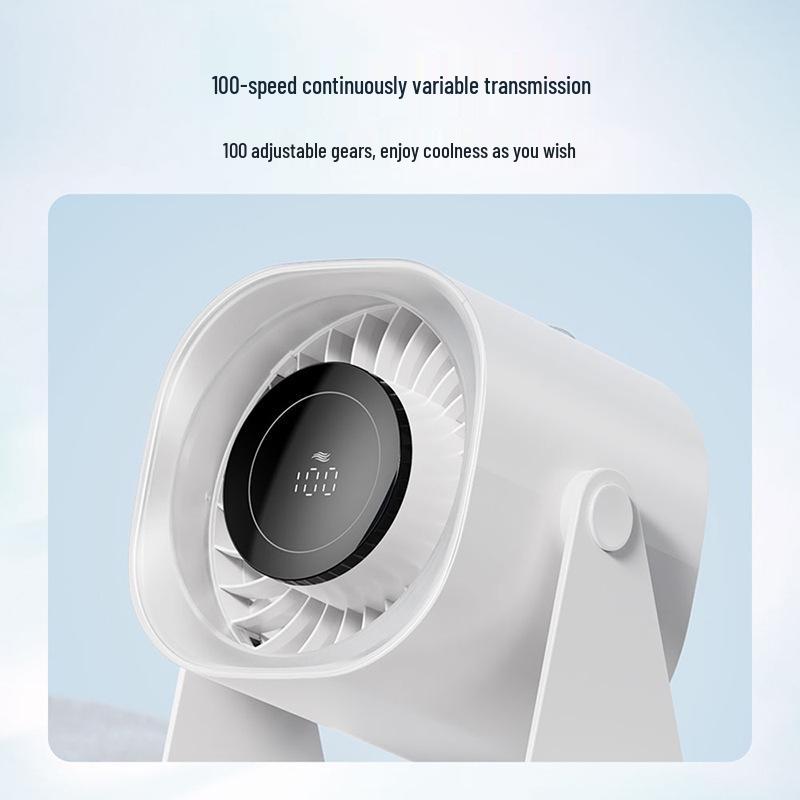 

Smart Digital Display Fan: 100-Speed, Stepless, Desktop & Wall-Mount Dual-Use Fan 190x161x130 mm чорний