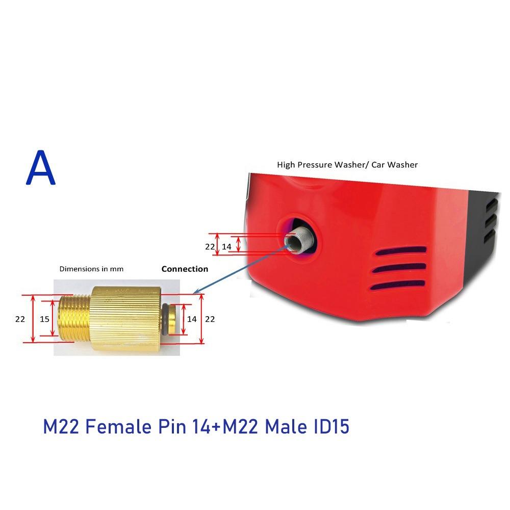 Adapter Converting 1/2"BSPP To M22 Male Car Washer Outlet Connector for STIHLE NILFISK