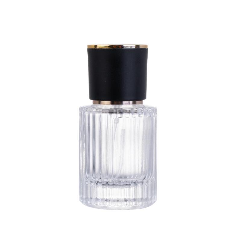 Portable 30ml & 50ml Vertical Stripe Glass Perfume Decanter Bottle