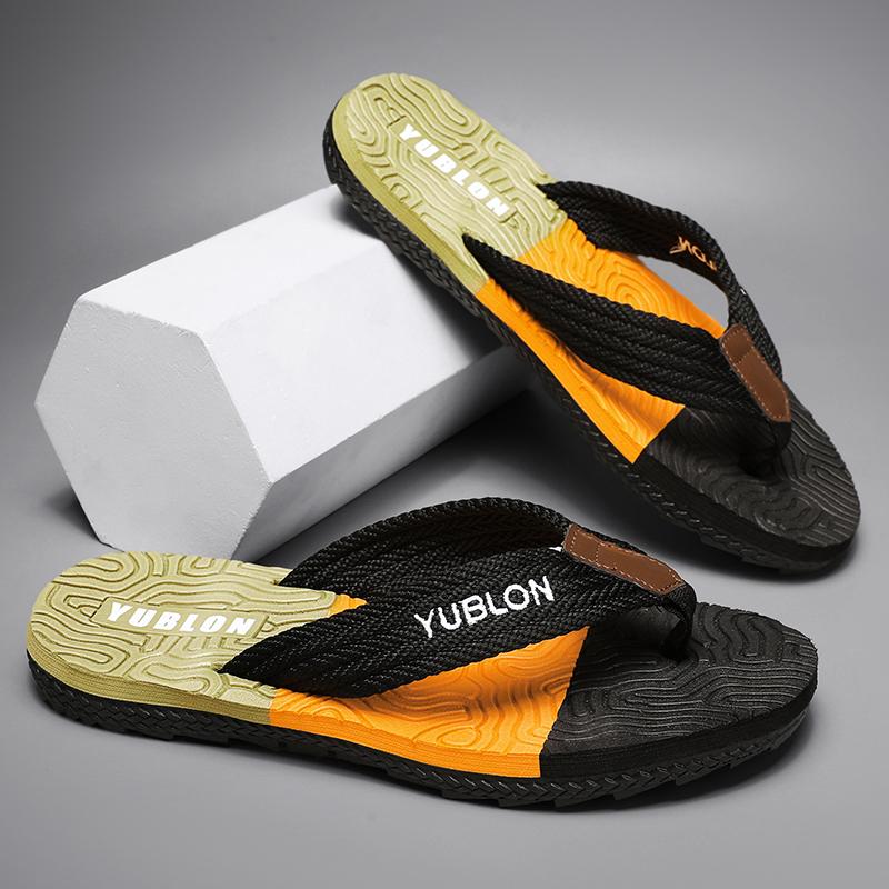 Summer Men's Fashionable Casual Breathable Slippers Sandals Beach Shoes Herringbone Slippers Home Slippers