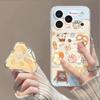 Bread kitten mobile phone case with bracket, suitable for iphone17pro magnetic attraction 16pm Apple 15 cute 14/13 set