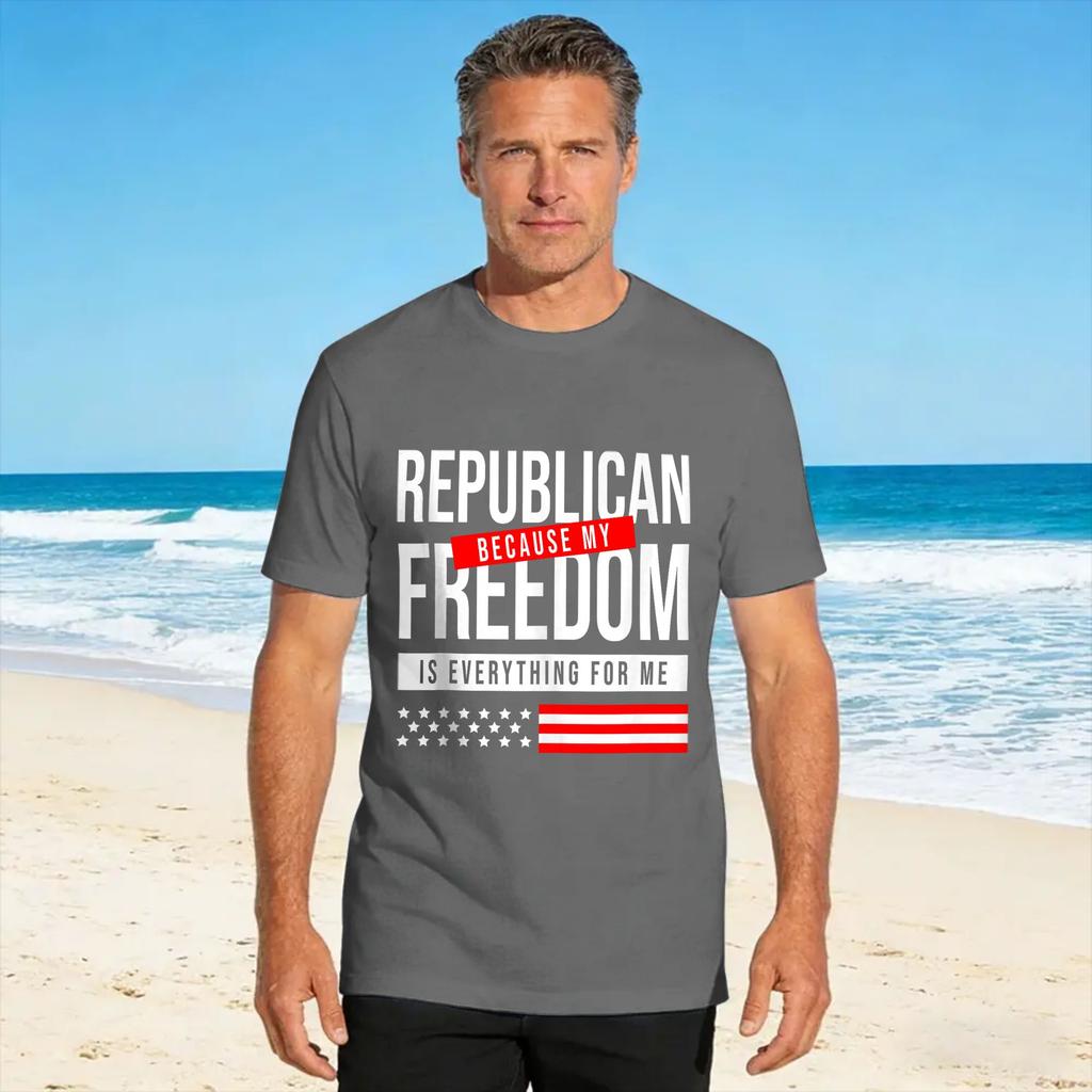 Conservative Republican Freedom Cotton Tshirt For Unisex Beach Vintage T Shirts Hip Hop Tee Shirt Oversize Dropshipping Tops