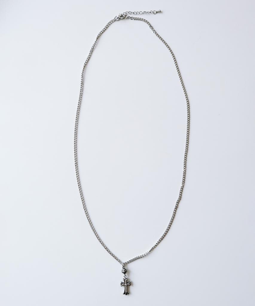 Nakedblood [Handmade]Silverdrop Halo Cross Necklace