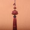 "Sandalwood Double Lotus Rearview Mirror Pendant - High-End Car Interior Accessory"