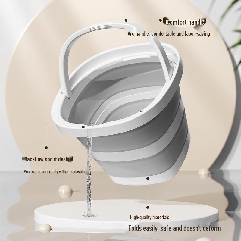 Skládací domácí plastový kbelík - Přenosný skládací kbelík pro kolej, cestování, venkovní aktivity a rybaření - K dispozici v malých a velkých velikostech.