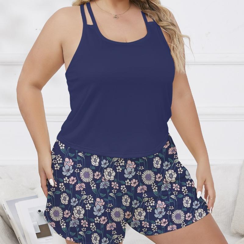 Women's Pajamas Two-piece Set of Halter Shorts Casual Loose Home Wear