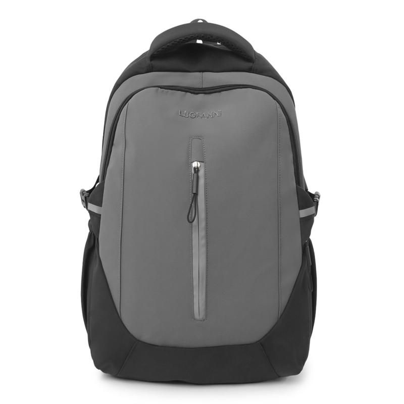 Color Block Lightweight Backpack Unisex Large Capacity Computer Backpack Student Schoolbag серый