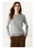 Women's Round Neck Cashmere Sweater - Solid Color, Thick Base Layer, Long Sleeves for Autumn/Winter