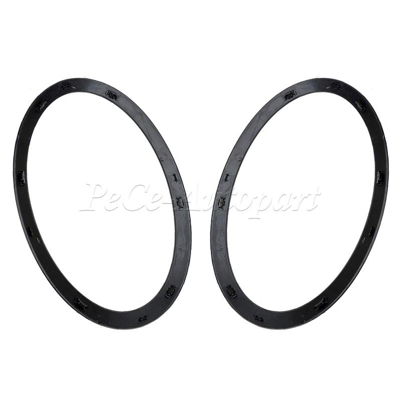 Per Mini Per Cooper F55 F56 F57 2014-2021 Nero Lucido/Placcato Argento Anello Faro Cornice Rivestimento Copertura Circostante 51137300631