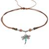 New 1-piece set of personalized fashion wax thread beaded wooden beads dragonfly necklace new G