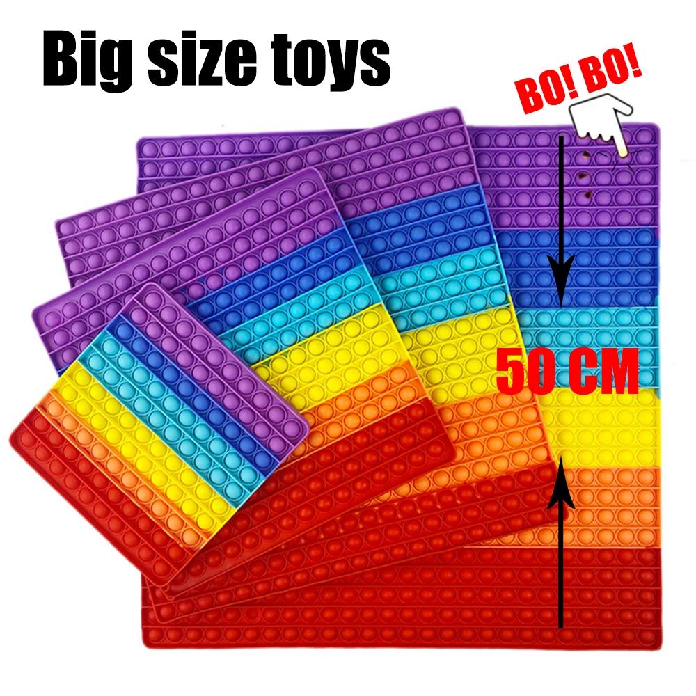 Non-Toxic Big Size 20Cm Rainbow Square Push Bubble Fidget Toys Children Adult Stress Relief Toy Antistress Squeeze Gift 20Cm 30Cm Xxl
