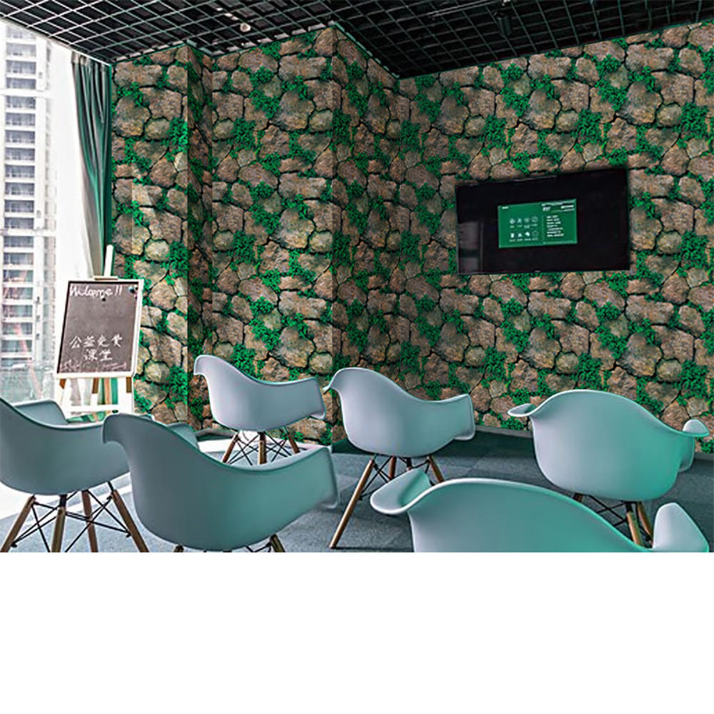 45cmX100cm Sticker Bedroom Living Room Background 3D Wall Paper Brick Stone Rustic Effect Self-adhesive Wall Sticker Home Decor